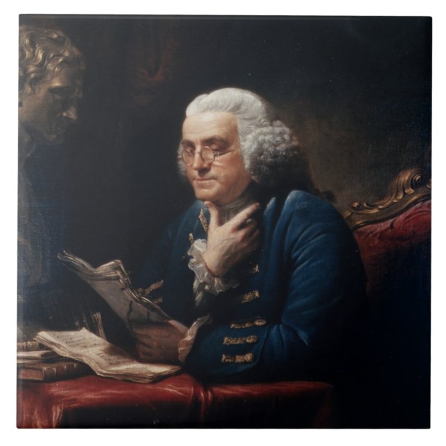 Carreau Portrait de pouce, Benjamin Franklin Père fondateu (Devant)