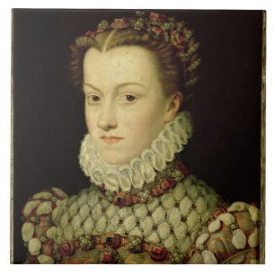Carreau Portrait d'Elizabeth de 1554-92) reines o de