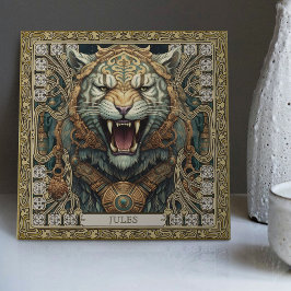 Carreau Portrait personnalisé Tribal Tiger Spirit