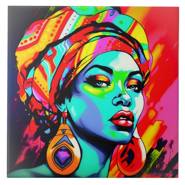 Carreau Portrait Pop Art (Devant)