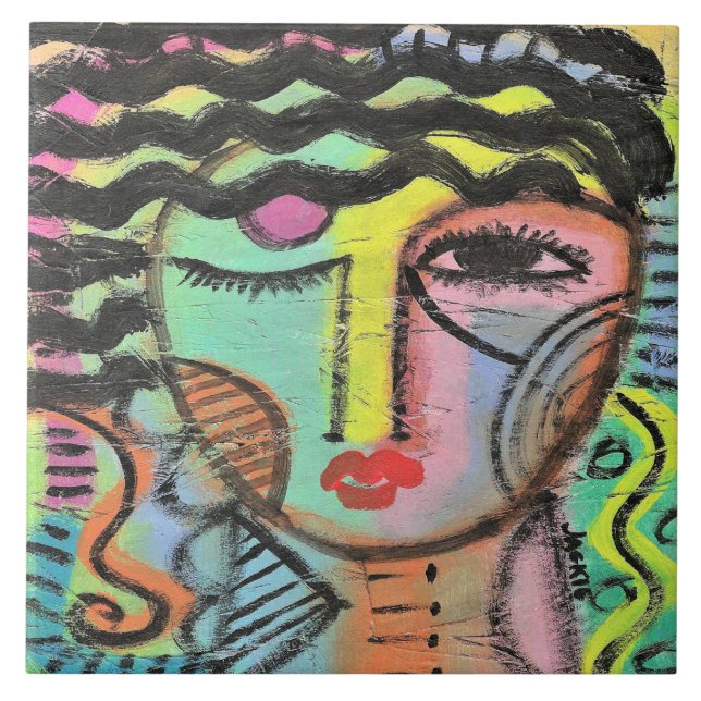 Carreau Portrait trop Abstrait sur OSB (Devant)