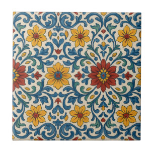 Carreau Portugais espagnol Floral Motif méditerranéen