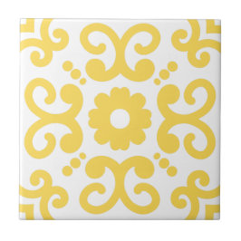Carreau Portugais Méditerranéen Chaud Jaune Blanc 2