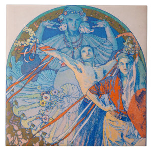 Carreau Poster d'Alphonse Mucha pour le Sokol Festival (19