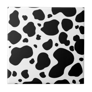 Carreau Poster de animal noir et blanc de motif de taches