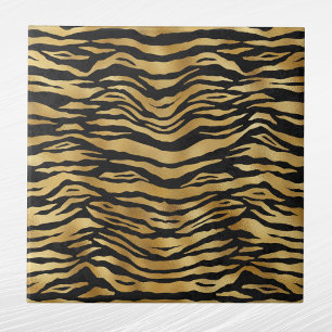 Carreau Poster de animal noir Tiger Gold