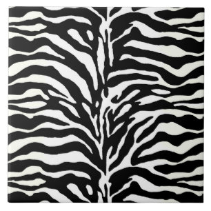 Carreau Poster de animal sauvage, zèbre en noir et blanc