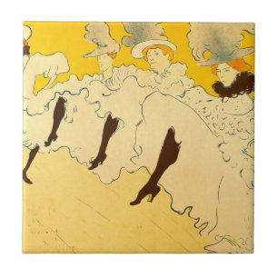 Carreau Poster de la fille dansante Jaune Toulouse Lautrec