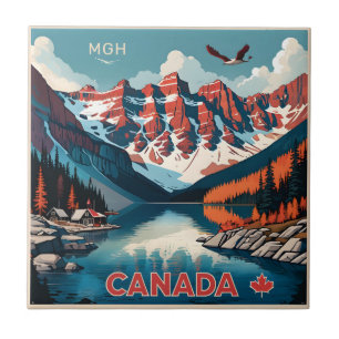 Carreau Poster de voyage sur mesure Monogramme Canada