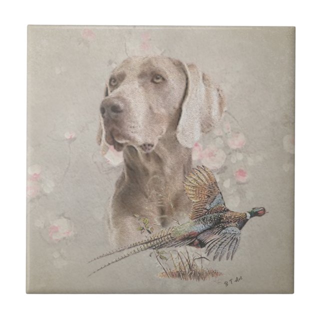 Carreau Poster Weimaraner Tapestry Bouton d'impression acr (Devant)