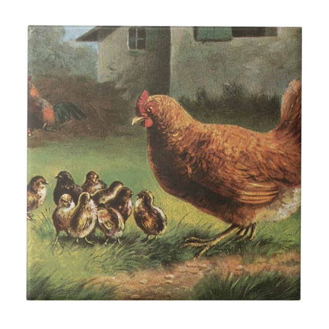 Carreau Poule et poussins (Devant)