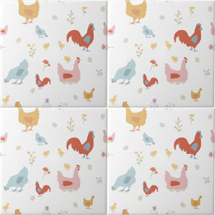 Carreau Poules et poussins mignons cuisine