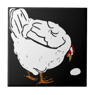 Carreau Poulet animal de dessous de verre de gravure sur