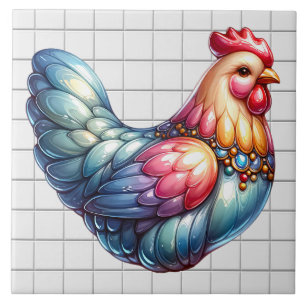 Carreau Poulet en céramique