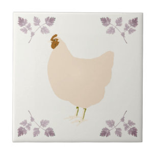 Carreau Poulet Poule Rustique et Herbes Cerfeuil Carrelage