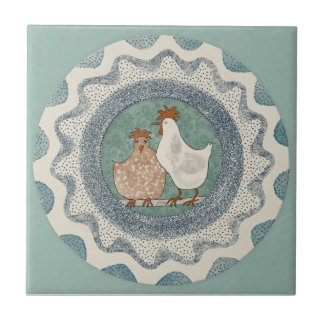 Carreau Poulets Caprice Bleu Menthe Terre Cuite Teal Aqua