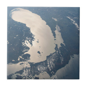 Carreau Poutres Sunglint Au Bord Du Lac Michigan