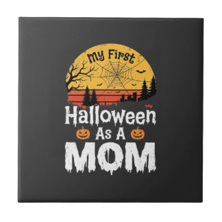Carreau Première conception de maman Halloween vintage cou