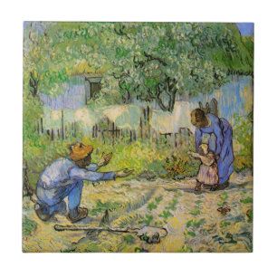 Carreau Premiers Pas (d'après Millet) de Vincent van Gogh