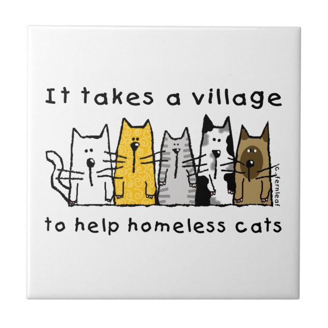Carreau Prend un village aider les chats sans abri (Devant)