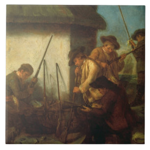 Carreau Préparant les armes à feu (huile sur la toile)