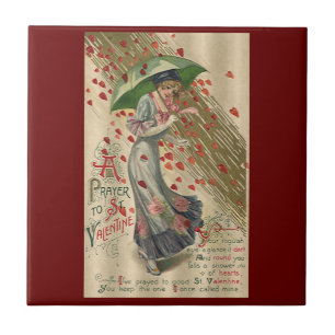 Carreau Prière à Saint-Valentin, Vintage dame victorienne