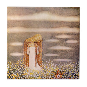 Carreau “Princesse Tuvstarr” aquarelle de John Bauer