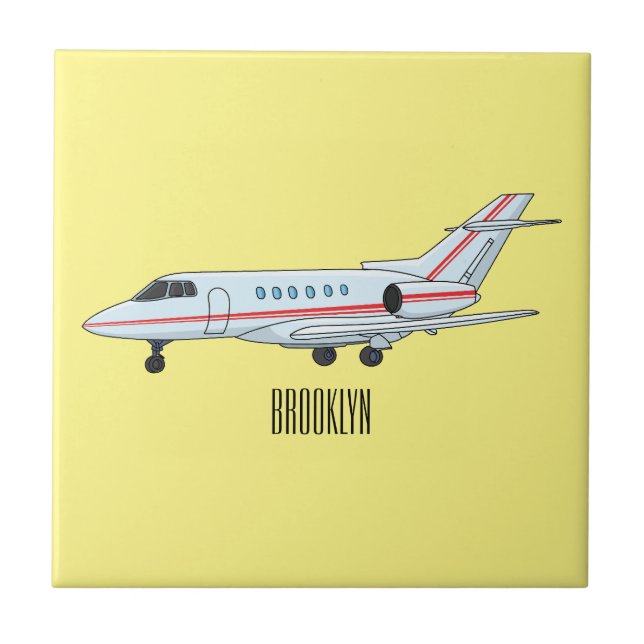 Carreau Private jet cartoon illustration (Devant)