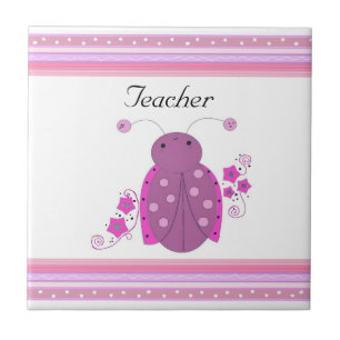 Carreau Professeur coccinelle rose et violet