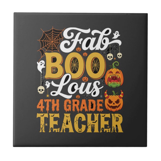 Carreau Professeur de 4e année Faboolous Halloween (Devant)
