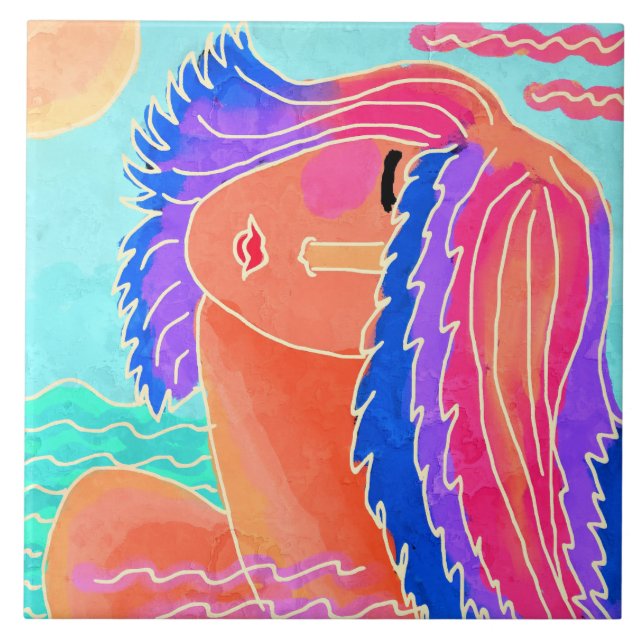 Carreau Profitez de la peinture numérique Abstraite Sunshi (Devant)