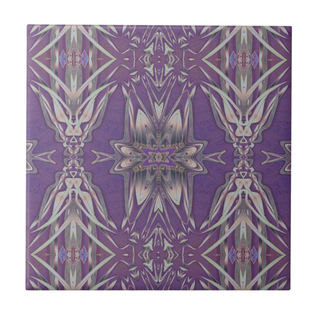 Carreau Profond violet Art Nouveau Déco Kaleidoscopique Fr (Devant)