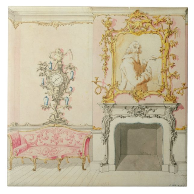 Carreau Proposition pour un intérieur de salon, 1755-60 (Devant)