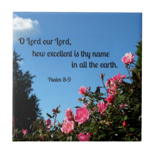 Carreau Psaume 8:9 Ô Seigneur, notre Seigneur, combien tu 