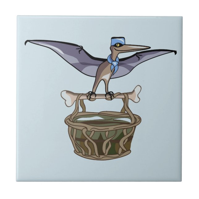 Carreau Pteranodon Portant Un Panier (Devant)