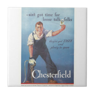 Carreau Publicité Chesterfield Cigarettes vintage