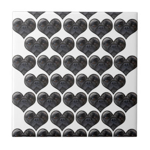 Carreau Pug Hearts