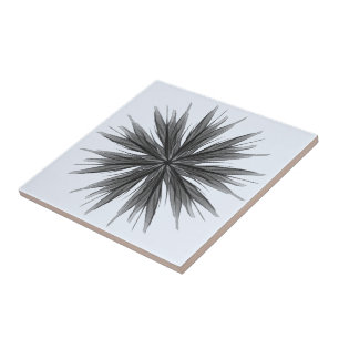 Carreau Pulvérisation circulaire noire et grise de feuille