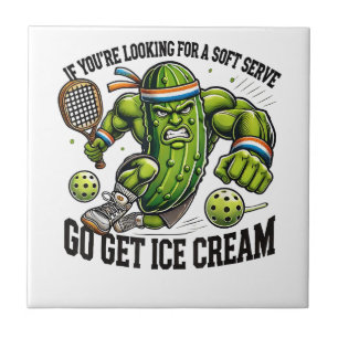 Carreau Pun drôle pour amateur de Pickleball avec un pickl