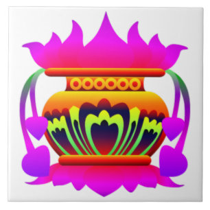 Carreau Pun kalasa Sri Lanka pot traditionnel de prospérit