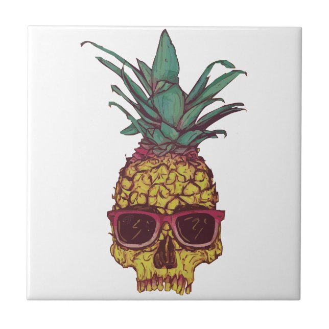 Carreau Punk génial d'ananas de cool de geek (Devant)