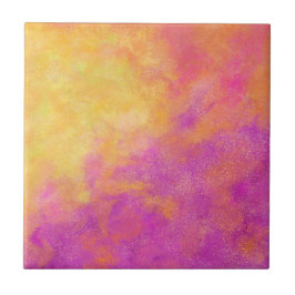 Carreau Purple, Fuchsia, Jaune Orange moderne Abstrait