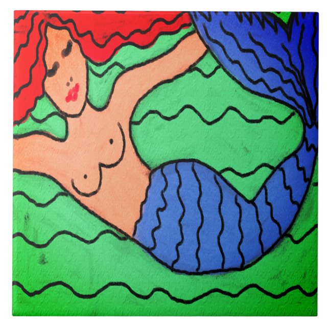 Carreau Purple Sirène Abstraite peinture numérique (Devant)