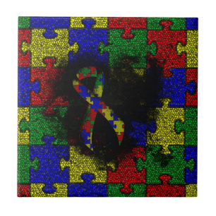 Carreau Puzzle Ruban Grunge Heart