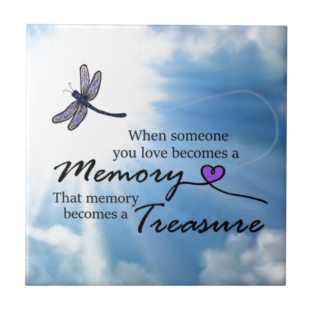 Carreau Quand quelqu'un que vous aimez, libellule (Devant)