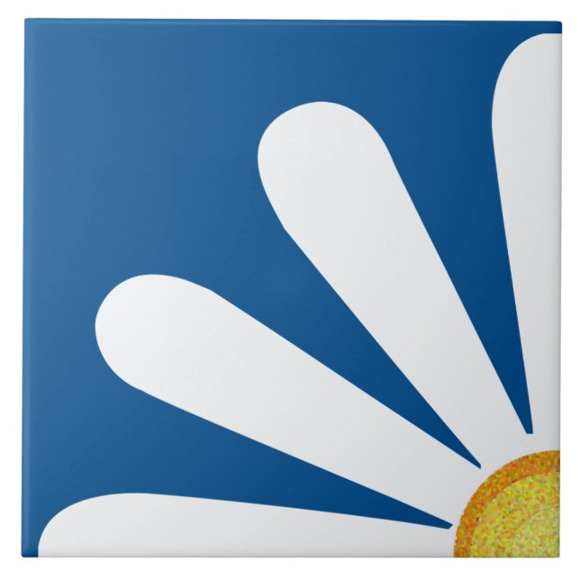 Carreau Quartier d'une fleur marguerite (Devant)