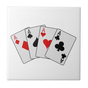 Carreau Quatre cartes de jeu de tisonnier des as (quatre