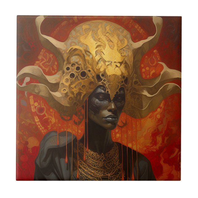 Carreau Queen Goddess Imaginaire Art (Devant)