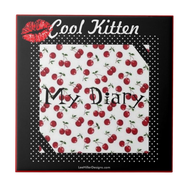 Carreau RAB Rockabilly Cool Kitten Cherry Kiss Imprimer Ca (Devant)