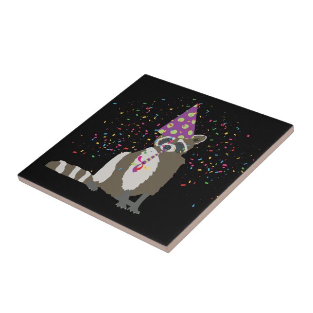 Carreau Raccoon - Animaux ayant une fête (Côté)